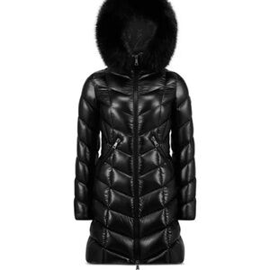 Moncler fulmarus Faux Fur Trim Down Puffer Coat